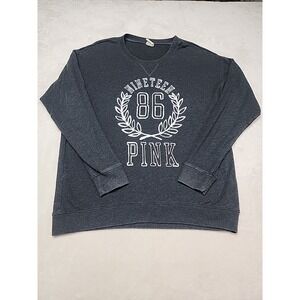 Victoria's Secret‎ Pink Women Sweatshirt M Gray Logo Long Sleeve